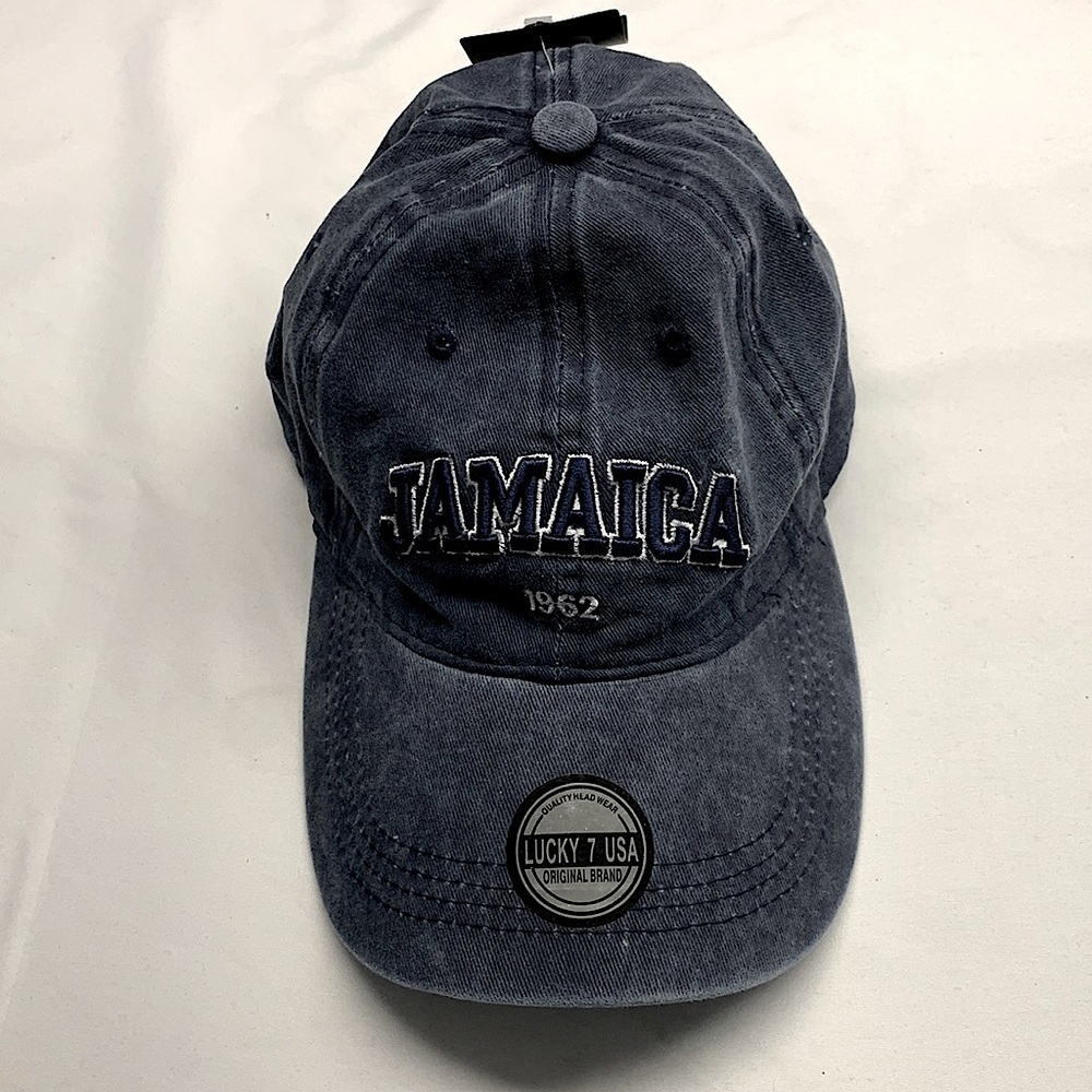 Lucky 7 - Jamaica Baseball Cap Adjustable Adult OS Faded Denim NWT